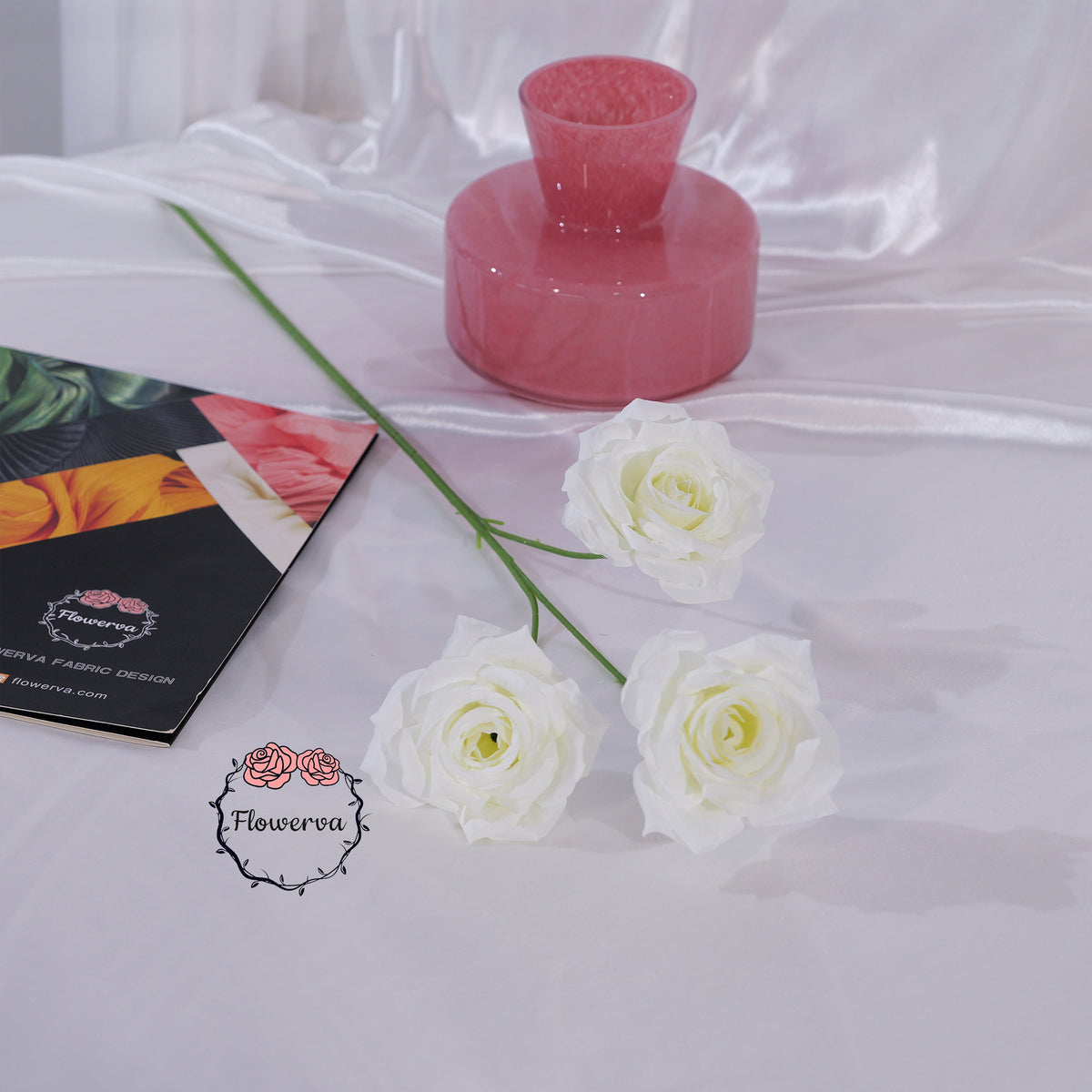 Flowerva Luxury Artificial Fabric Roses Wedding & Event Decor
