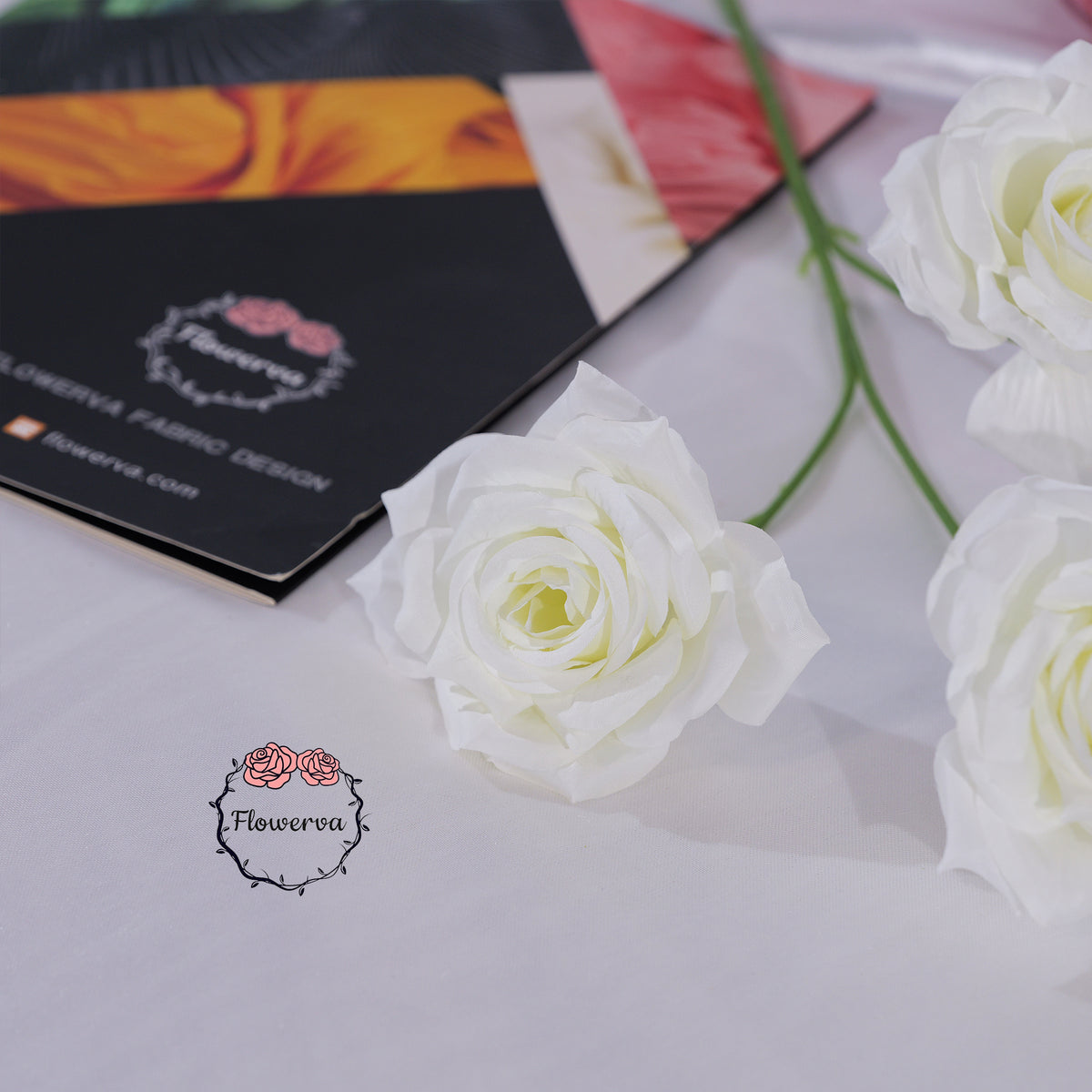 Flowerva Luxury Artificial Fabric Roses Wedding & Event Decor