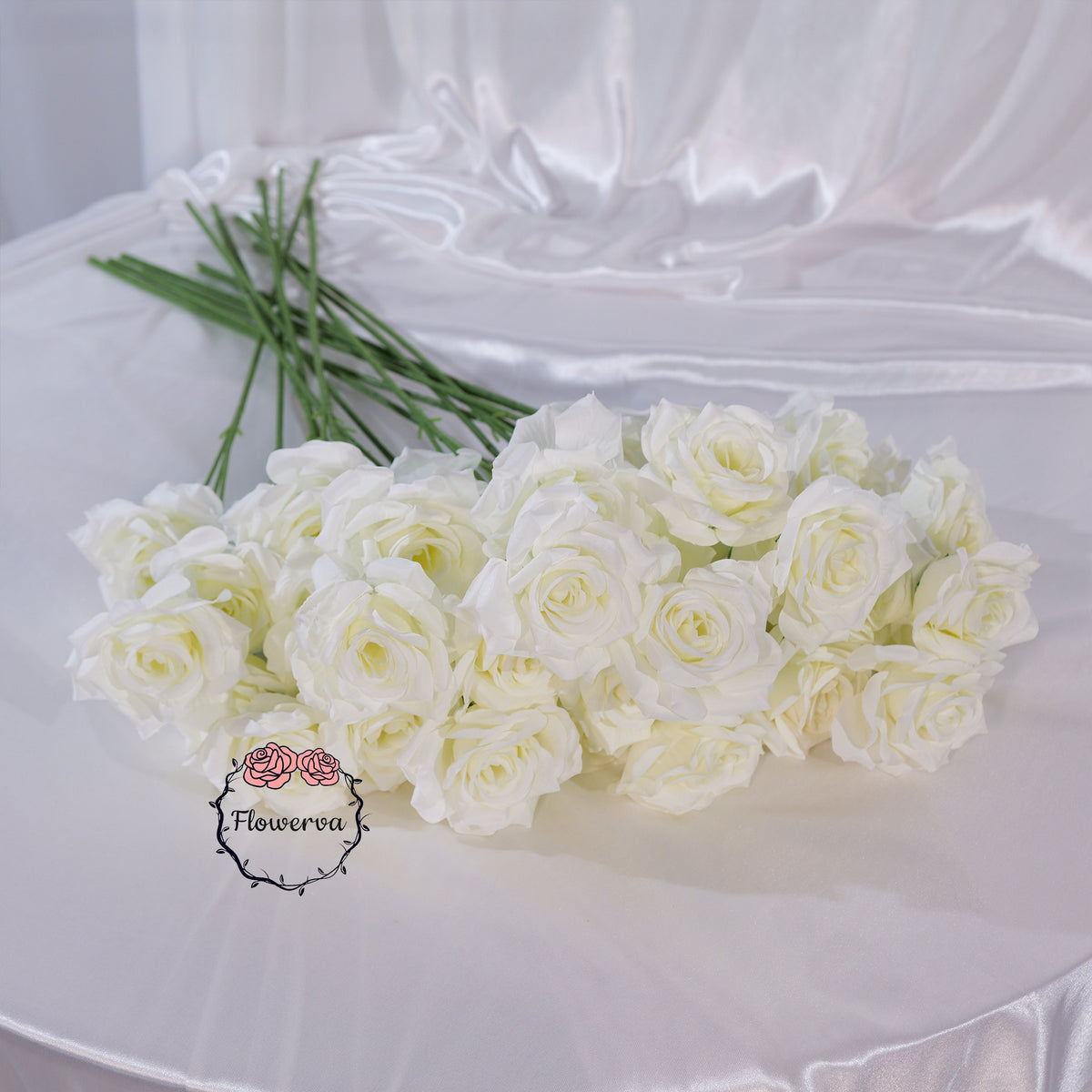 Flowerva Luxury Artificial Fabric Roses Wedding & Event Decor