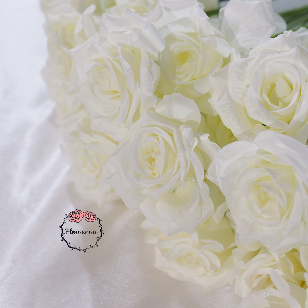 Flowerva Luxury Artificial Fabric Roses Wedding & Event Decor