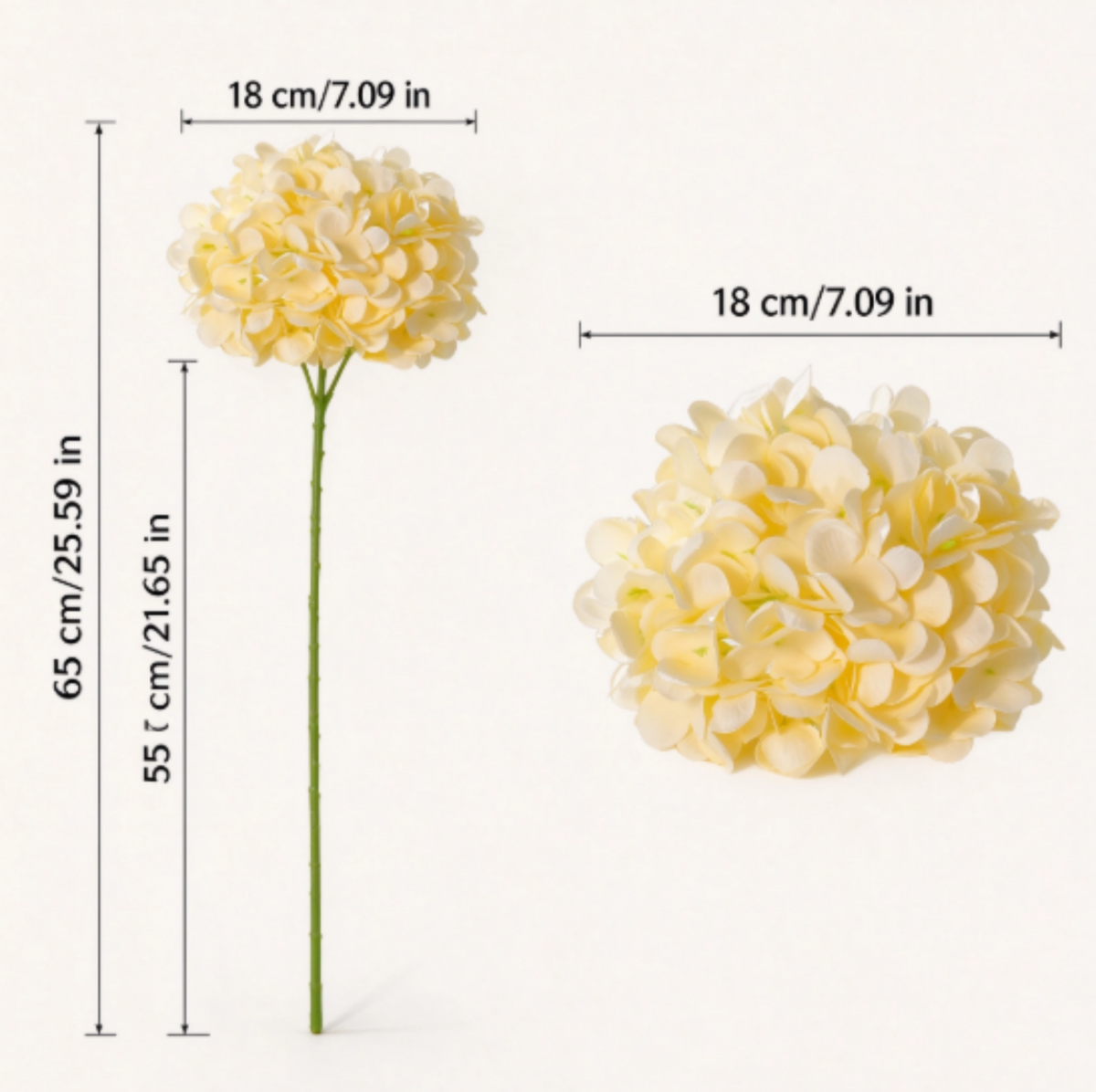 Flowerva Luxury Artificial Fabric Hydrangea Wedding & Event Decor