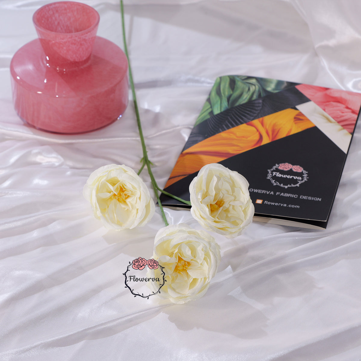 Flowerva Luxury Artificial Fabric Roses Wedding & Event Decor