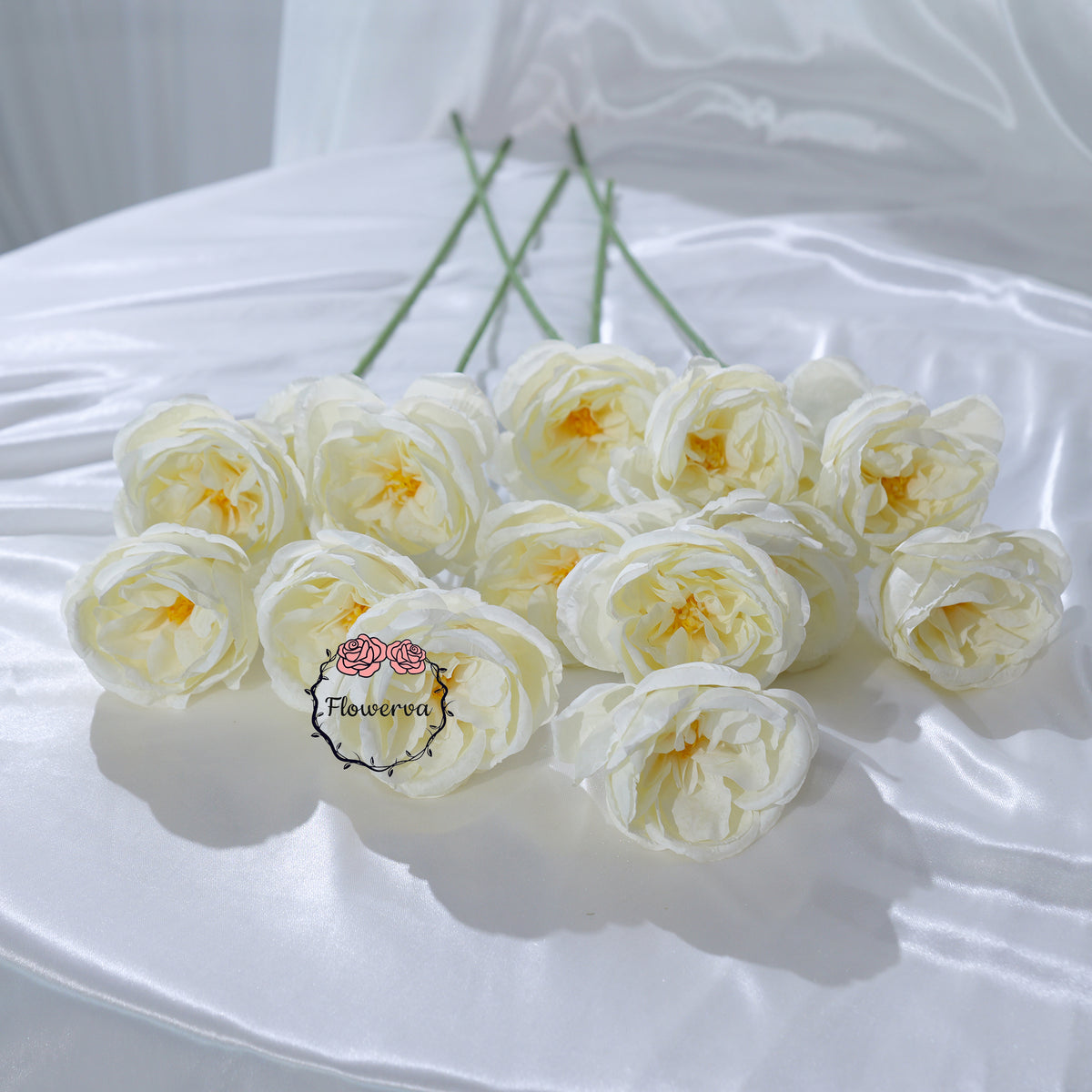 Flowerva Luxury Artificial Fabric Roses Wedding & Event Decor