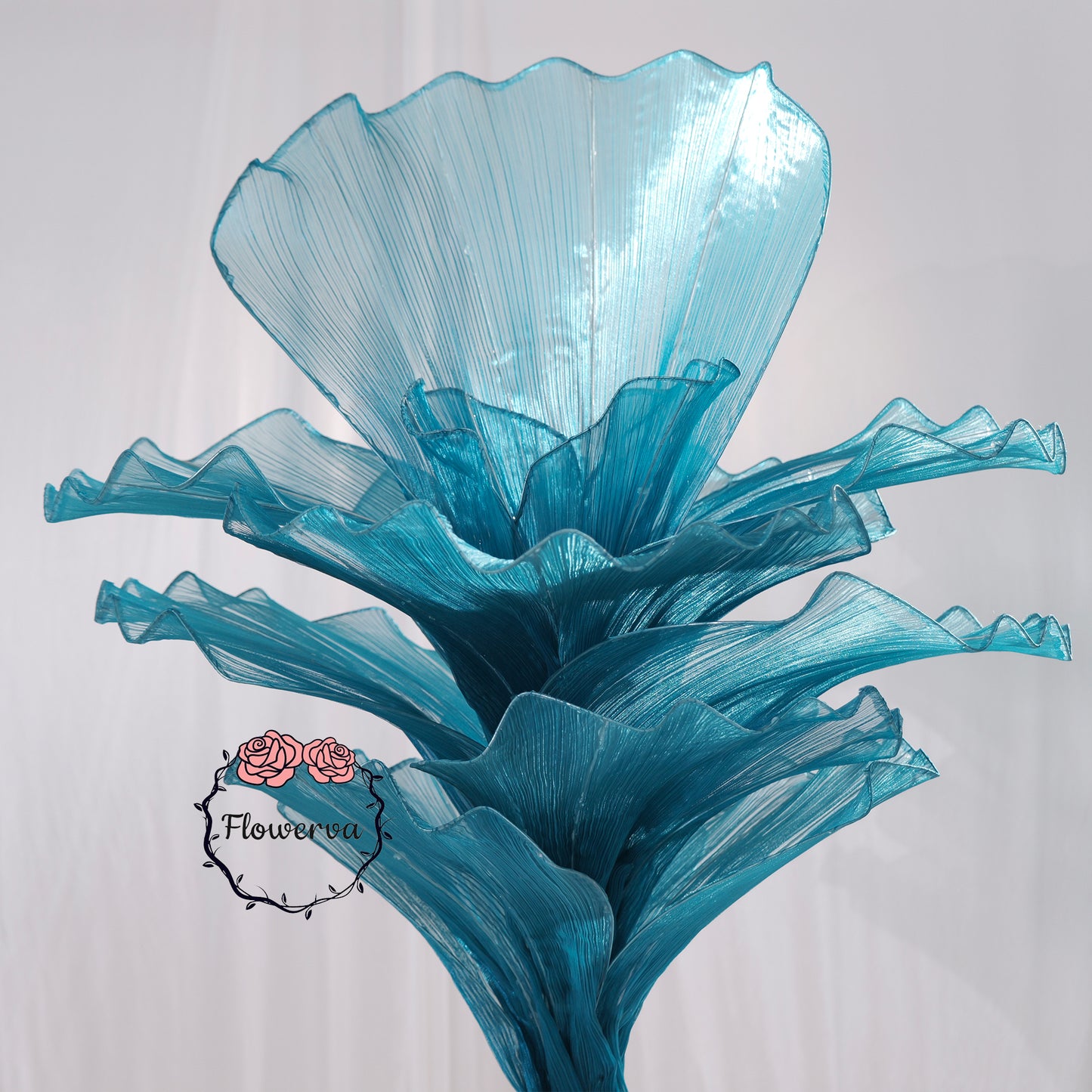 Flowerva "Ocean Love" Floral Installation Deep Lake Blue 120cm