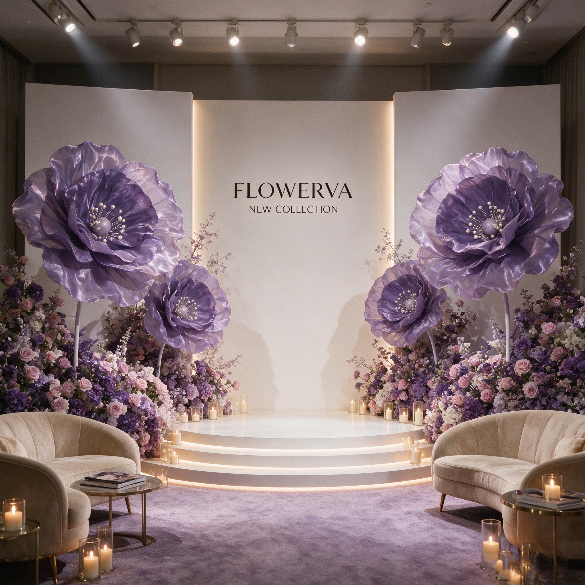 Flowerva Pearl Core Wave Contour Premium Decor