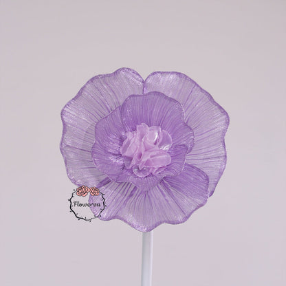 Flowerva Pearl Purple Giant Tulle Flower Centerpiece Wedding Decor