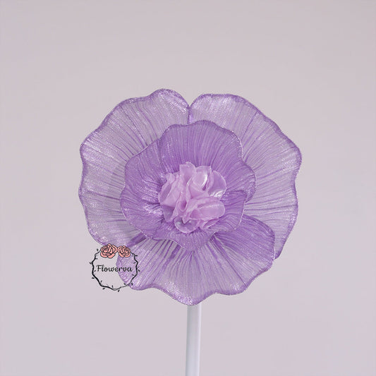 Flowerva Pearl Purple Giant Tulle Flower Centerpiece Wedding Decor
