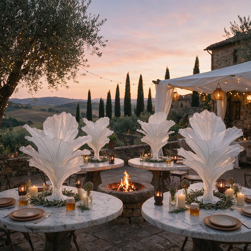Flowerva Pure White Artistic Wedding Table Decorations
