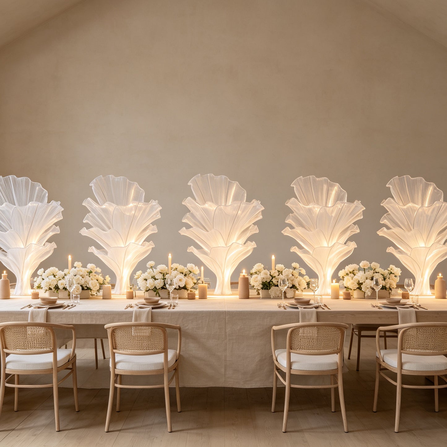 Petite Flowerva Pure White Artistic Table Decor