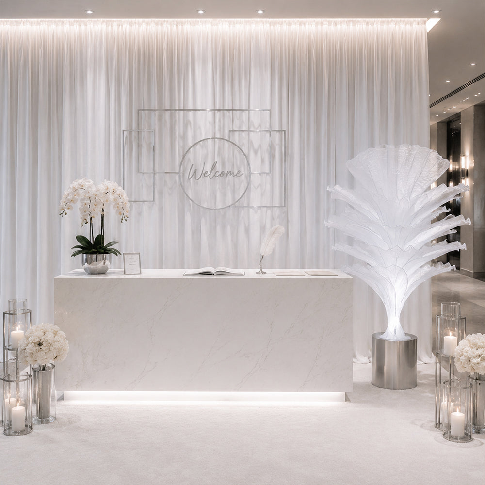 Flowerva Pure White Artistic Wedding Table Decorations