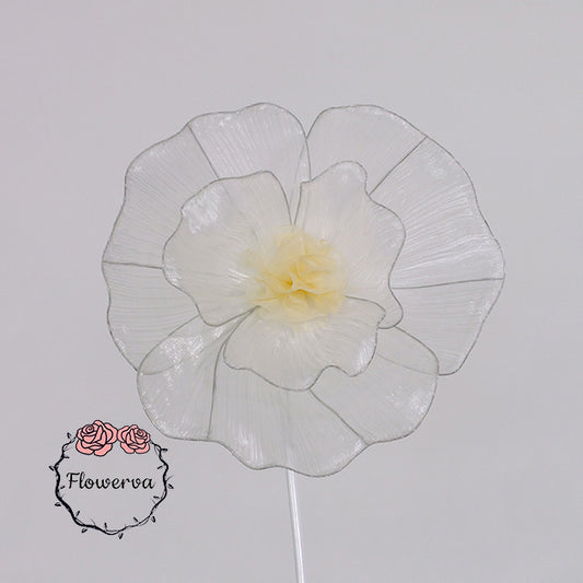Flowerva Giant Tulle Flower Centerpiece Wedding Decor White