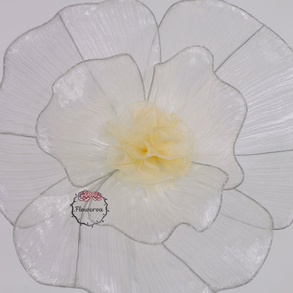 Flowerva White Giant Tulle Flower Centerpiece Wedding Decor