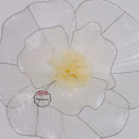 Flowerva White Giant Tulle Flower Centerpiece Wedding Decor