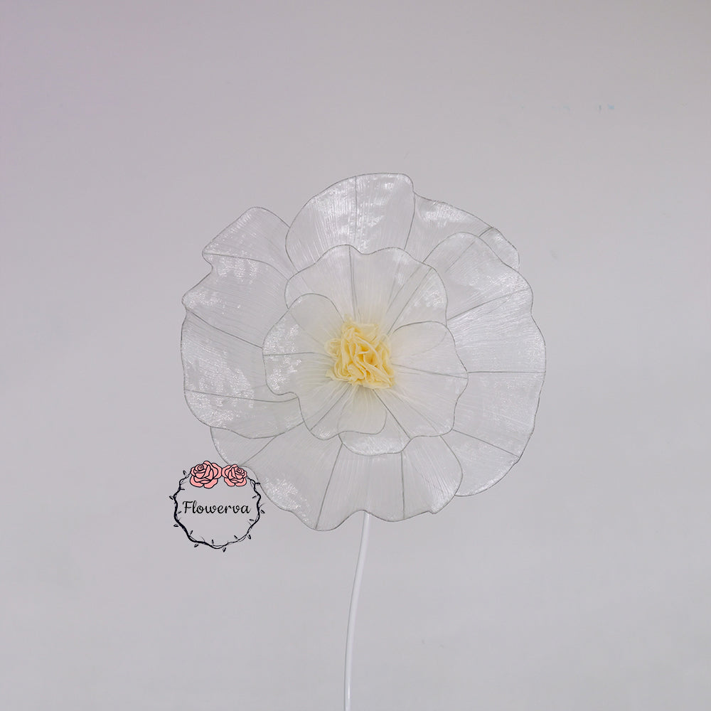 Flowerva White Giant Tulle Flower Centerpiece Wedding Decor