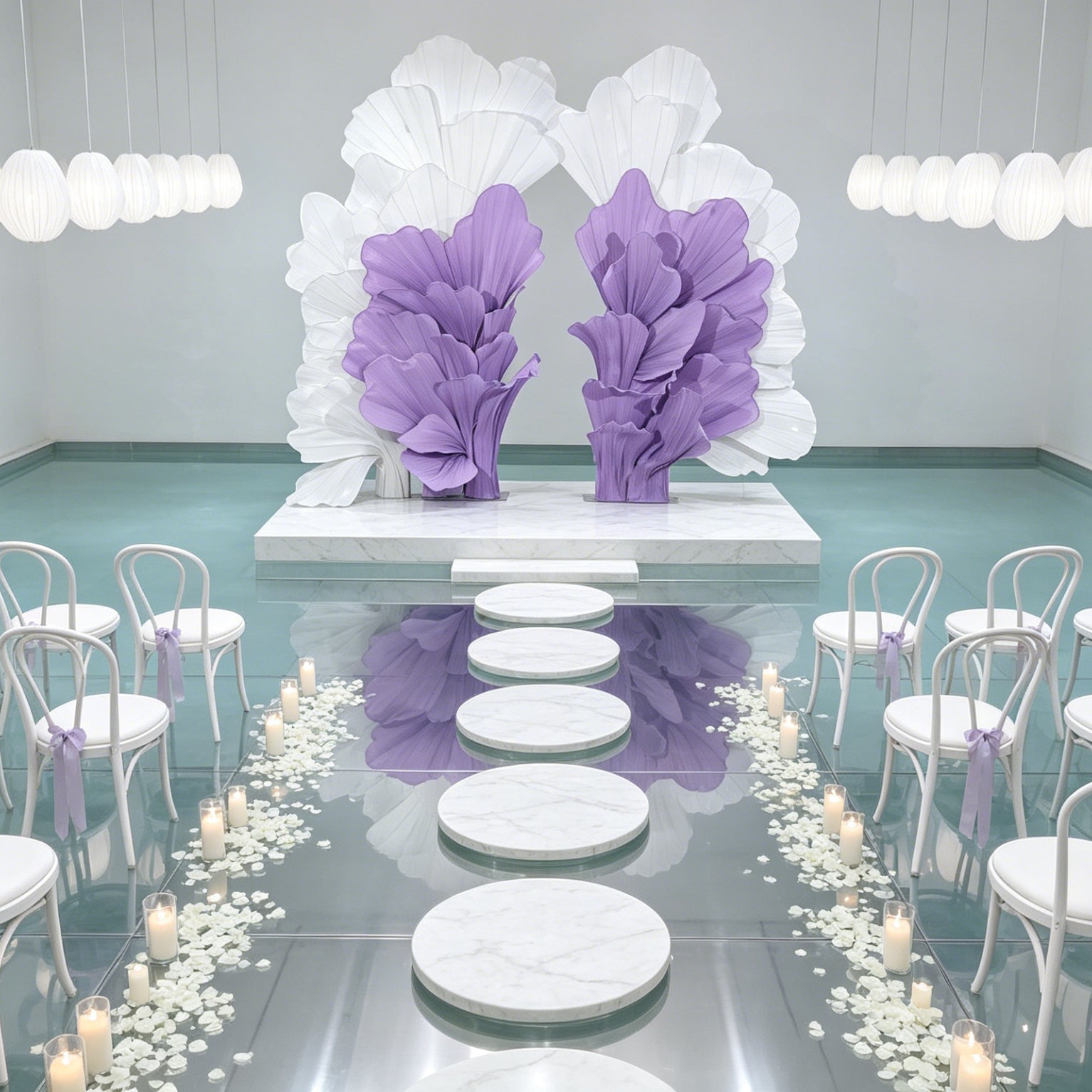 Flowerva Radiant Petal Sculpture Wedding Decor (Excluding Shelves)