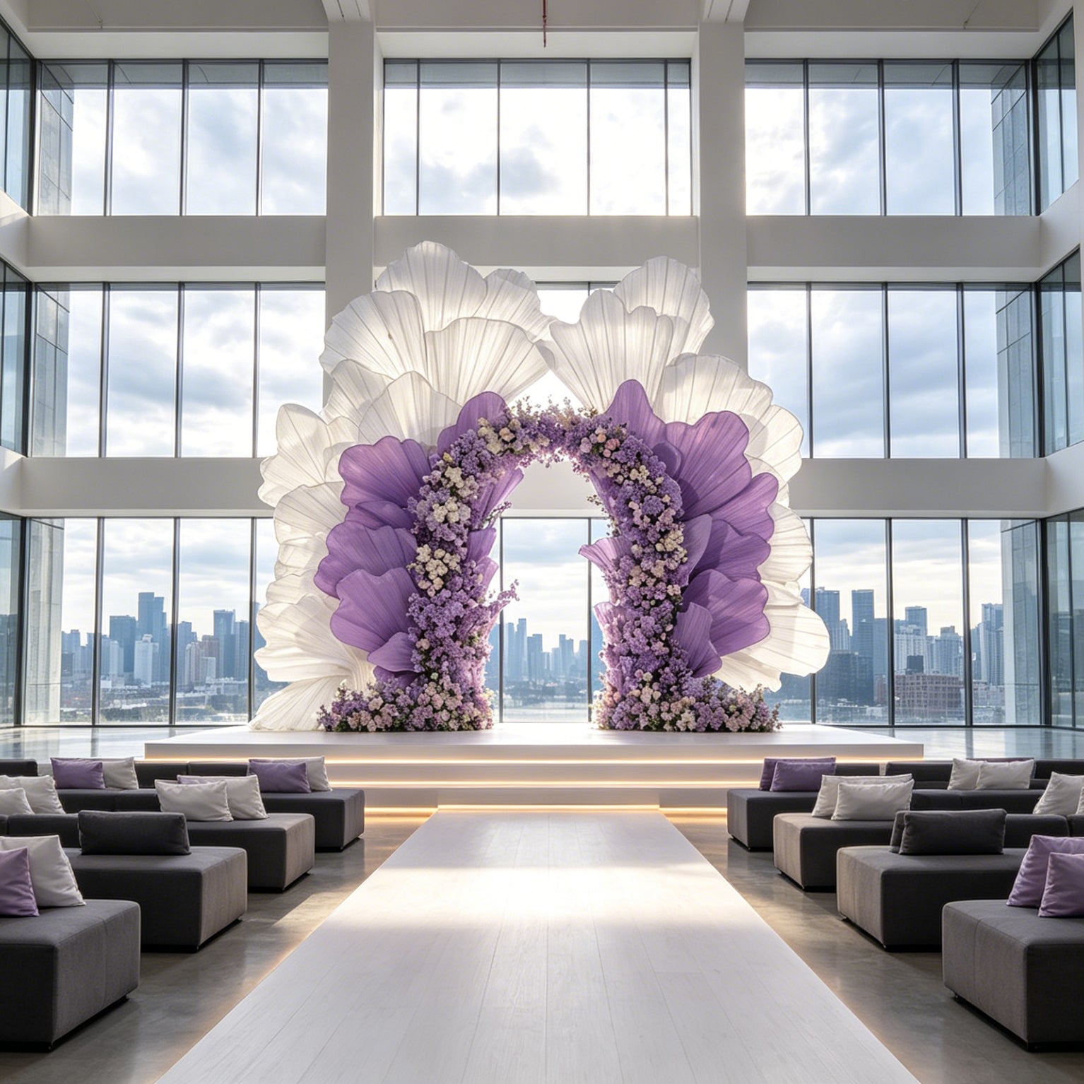Flowerva Radiant Petal Sculpture Wedding Decor (Excluding Shelves)