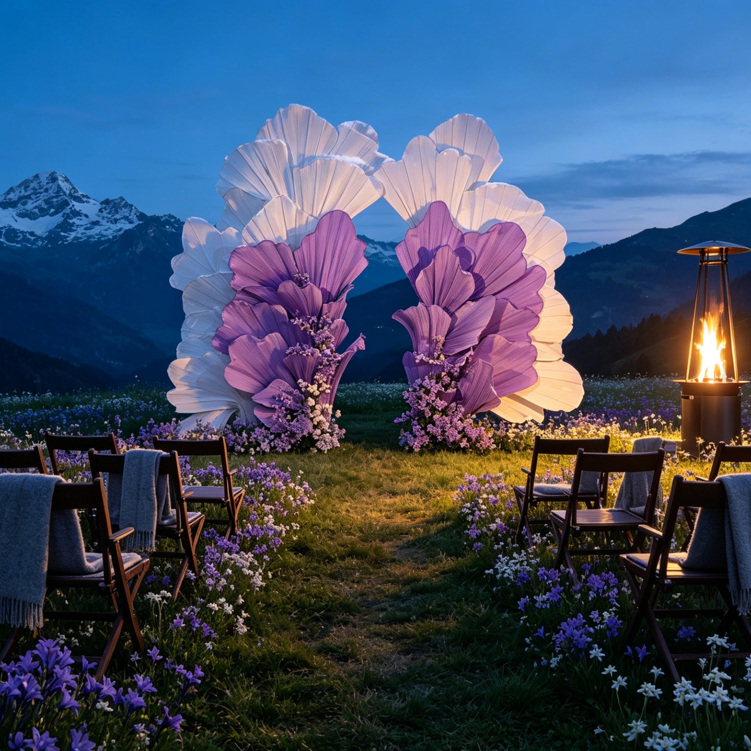 Flowerva Radiant Petal Sculpture Wedding Decor (Excluding Shelves)