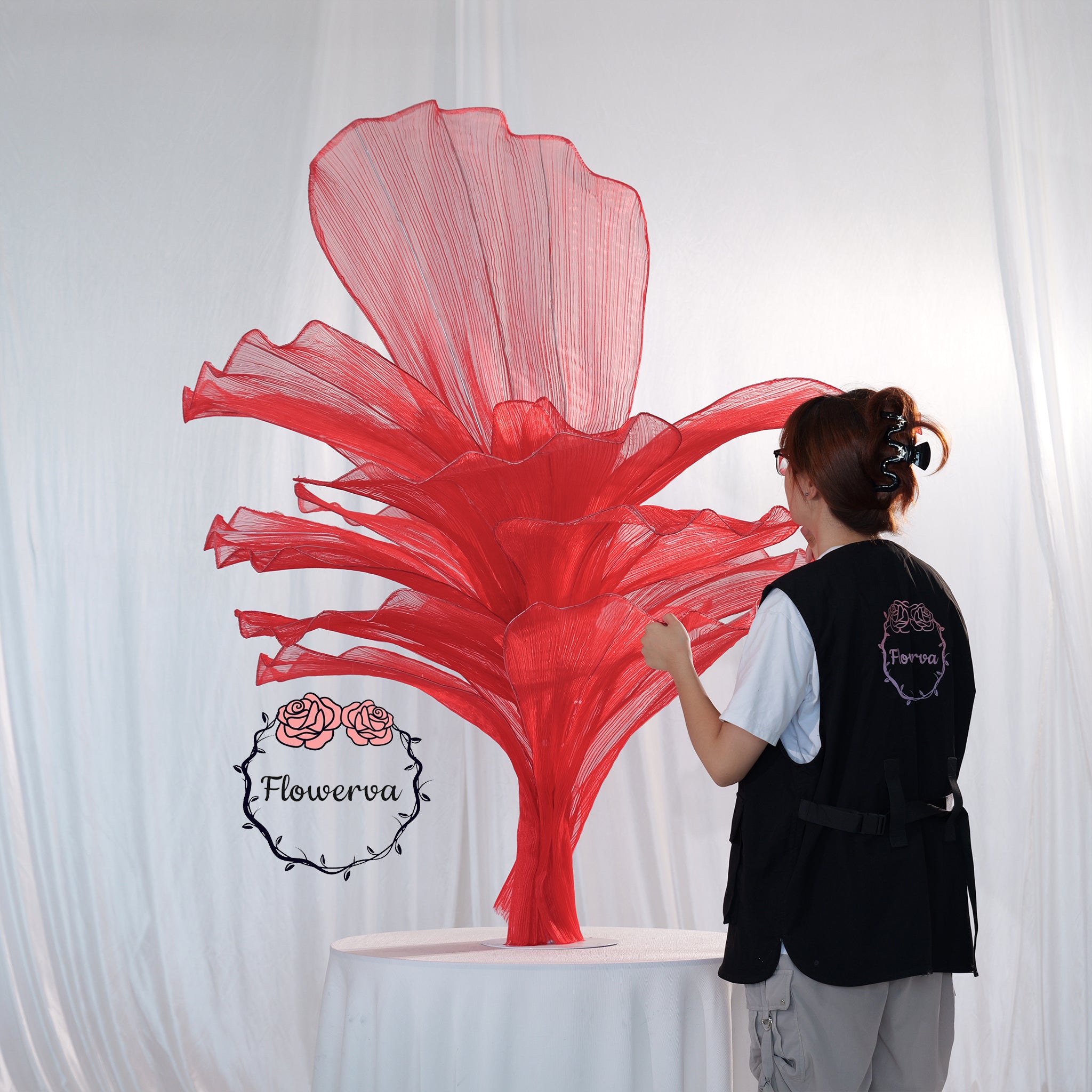 Flowerva Aesthetic Wedding Art Installation Red Vintage