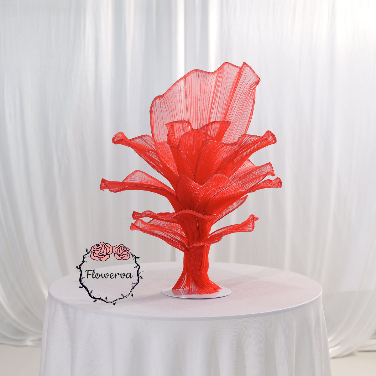 Flowerva Luxury Fabric Floral Centerpieces Handcrafted Wedding & Event Decor