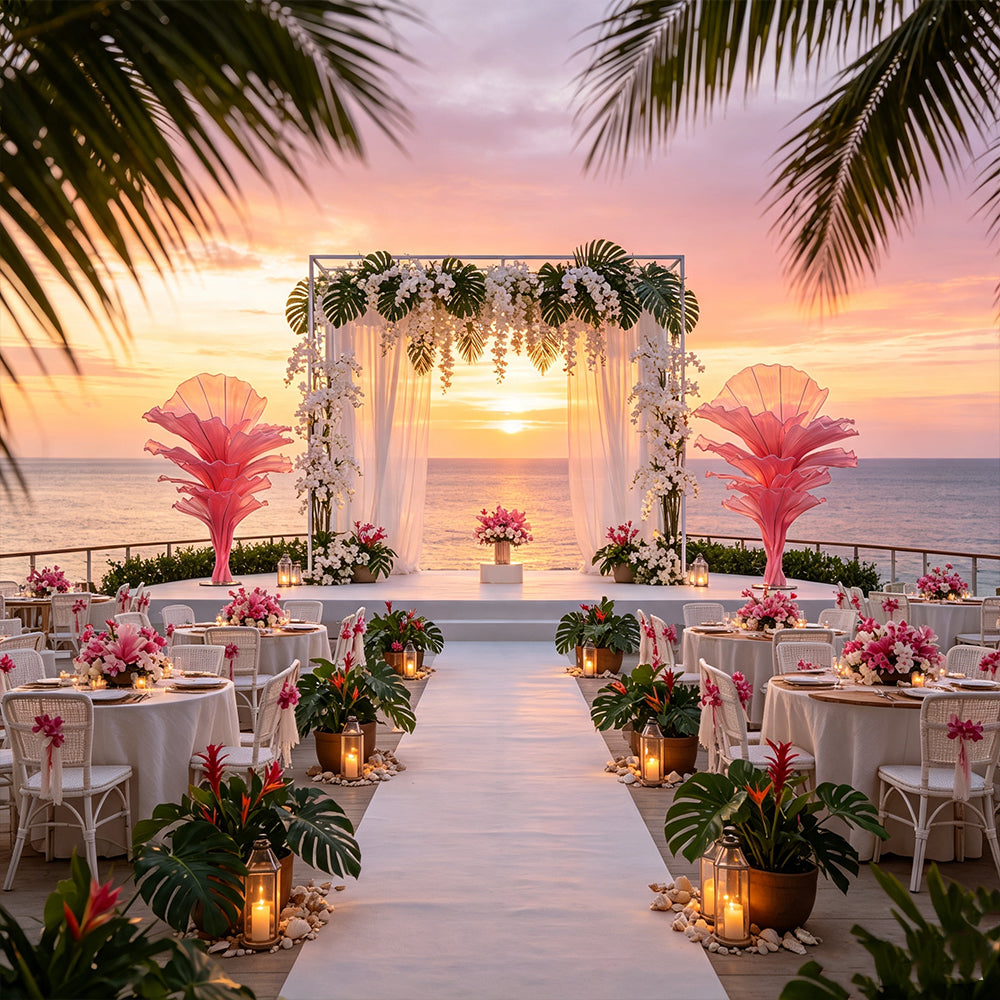 Flowerva Rose Red Table Flower Wedding Decoration (With Base)