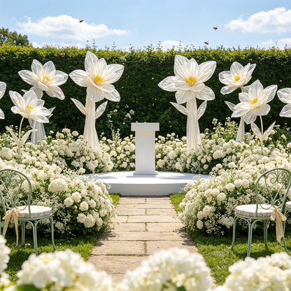 Flowerva Silk Bloom Standing White Luminous Floral Decor