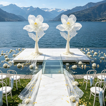 Flowerva Silk Bloom Standing White Luminous Floral Decor