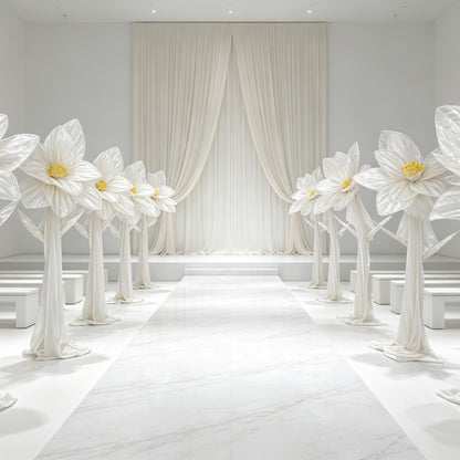 Flowerva Silk Bloom Standing White Luminous Floral Decor