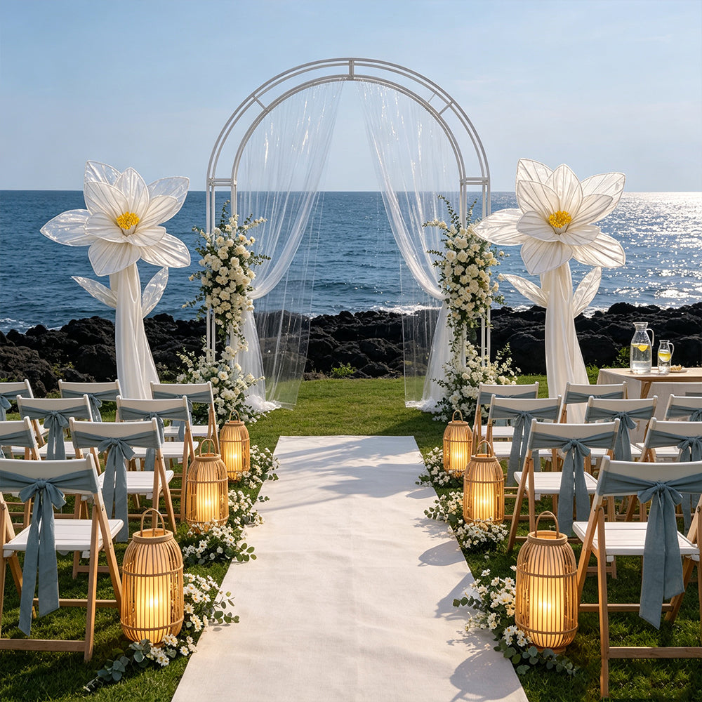 Flowerva Silk Bloom Standing White Luminous Floral Decor
