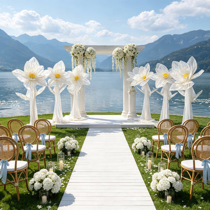 Flowerva Silk Bloom Standing White Luminous Floral Decor