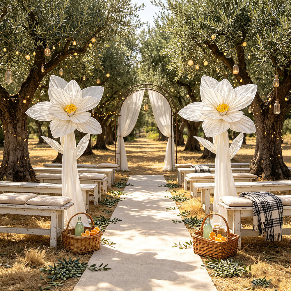 Flowerva Silk Bloom Standing White Luminous Floral Decor