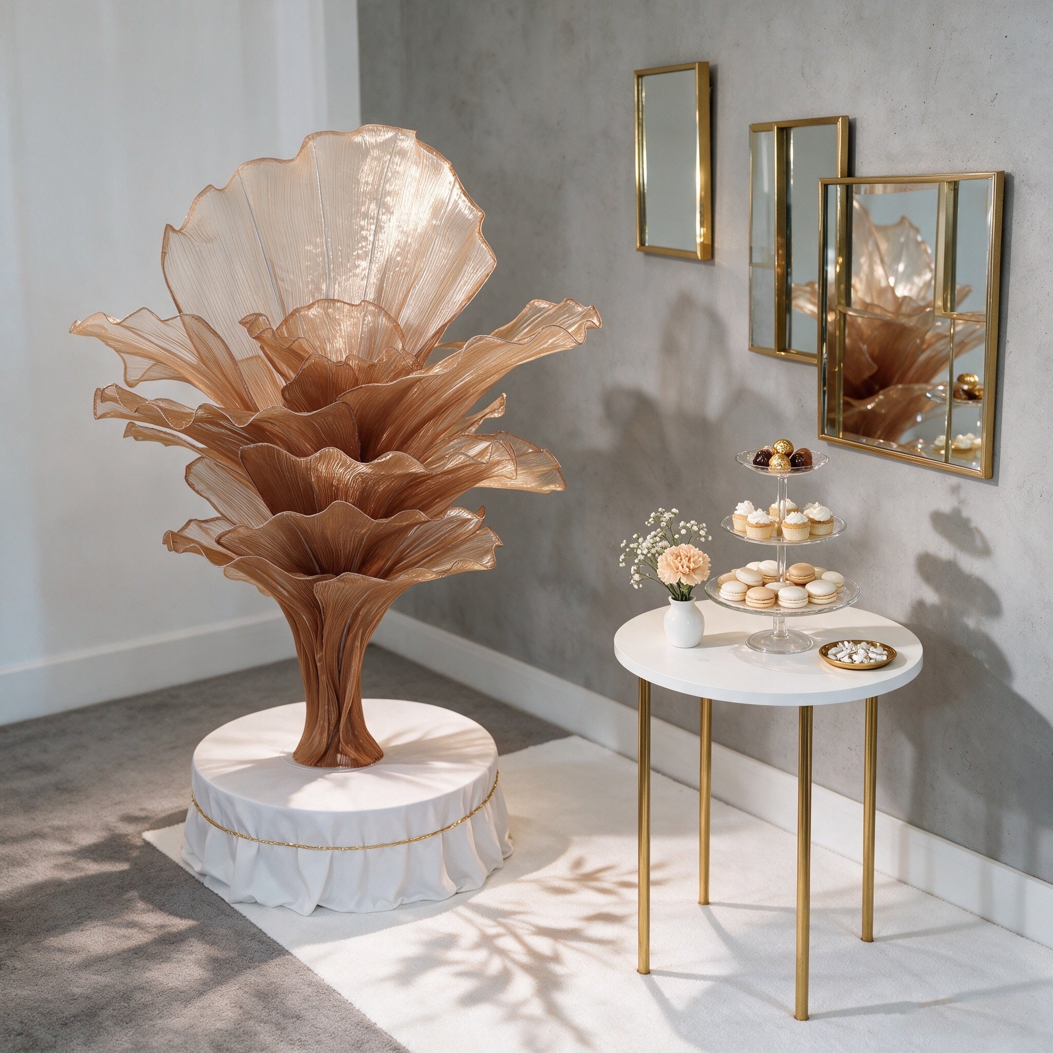 Flowerva Brown Table Flower Wedding Decoration (With Base)