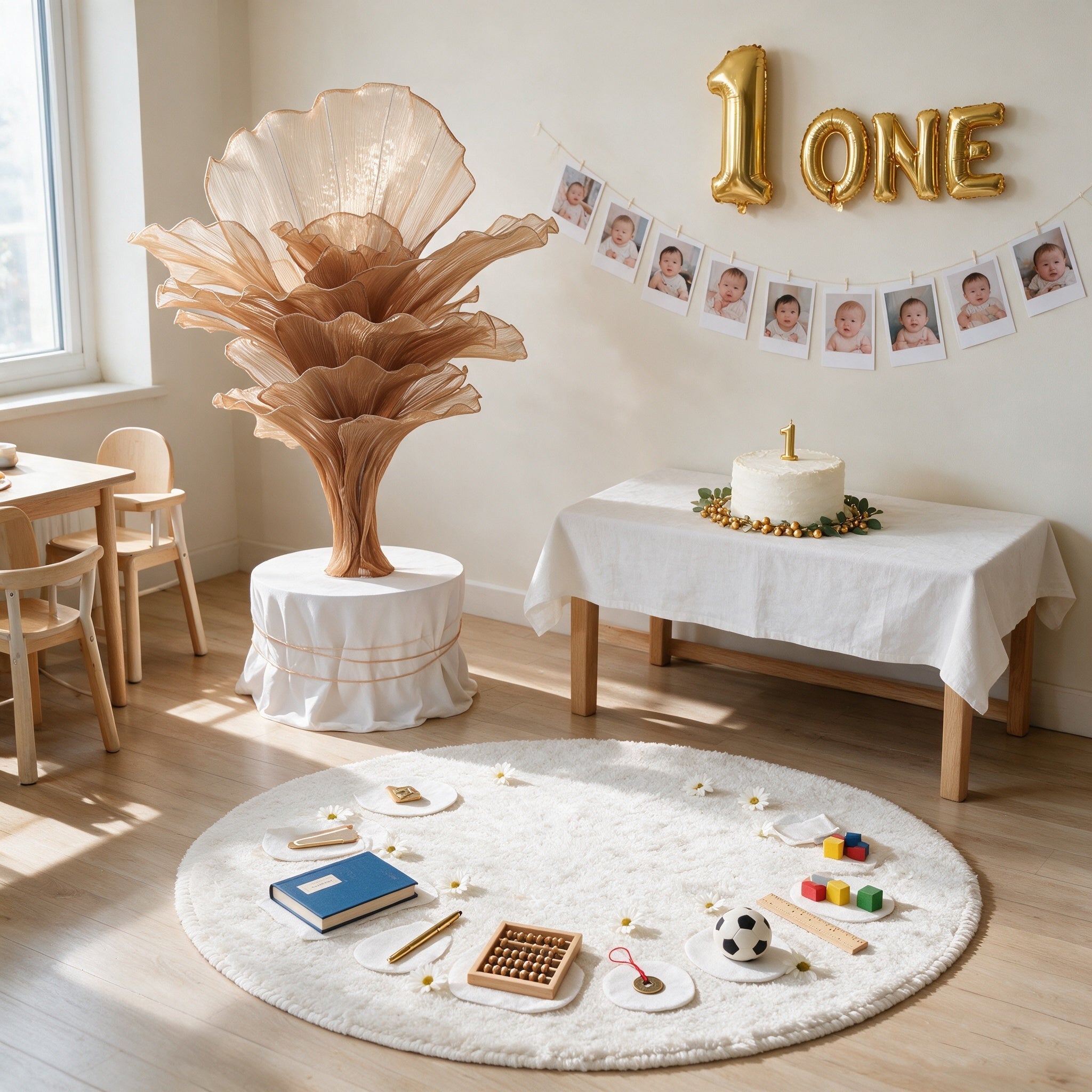 Flowerva Brown Table Flower Wedding Decoration (With Base)