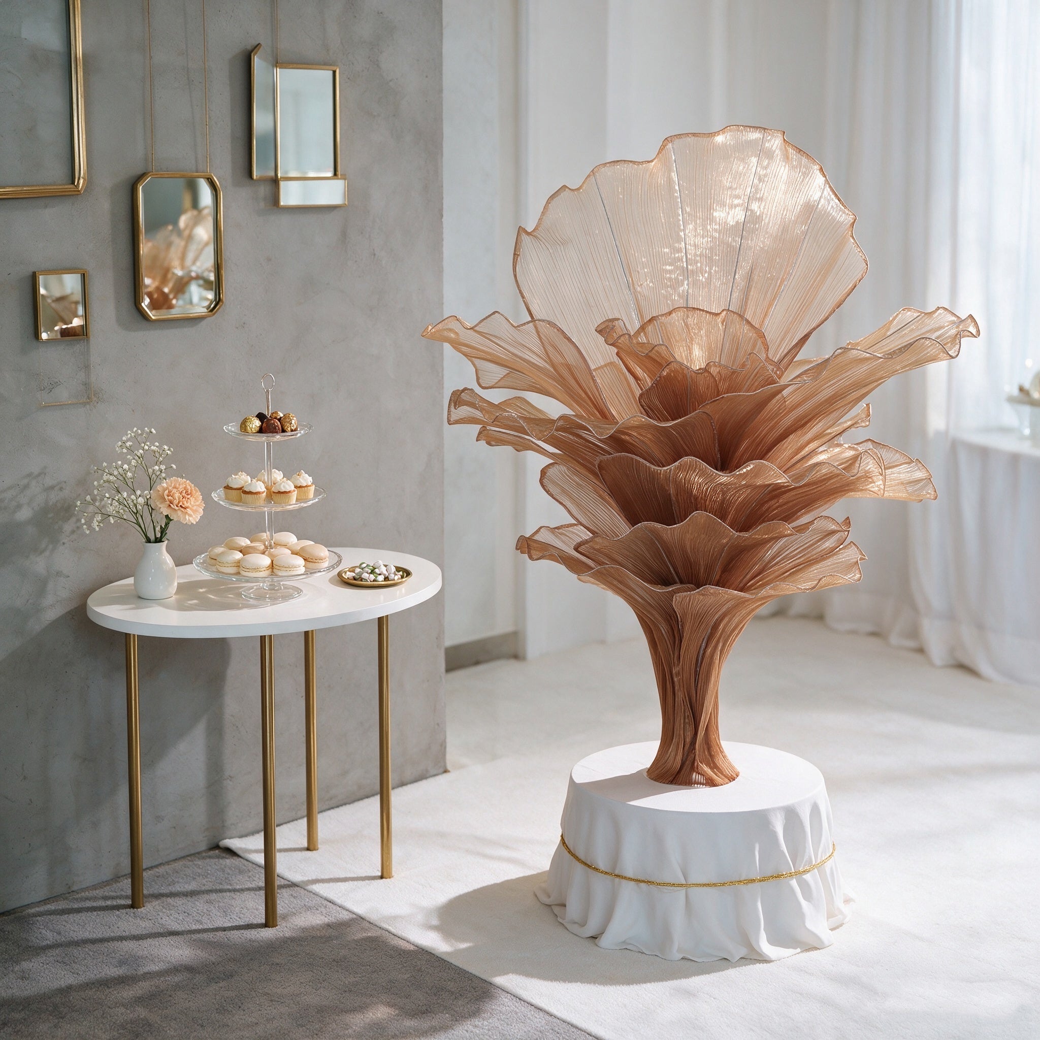 Flowerva Brown Table Flower Wedding Decoration (With Base)