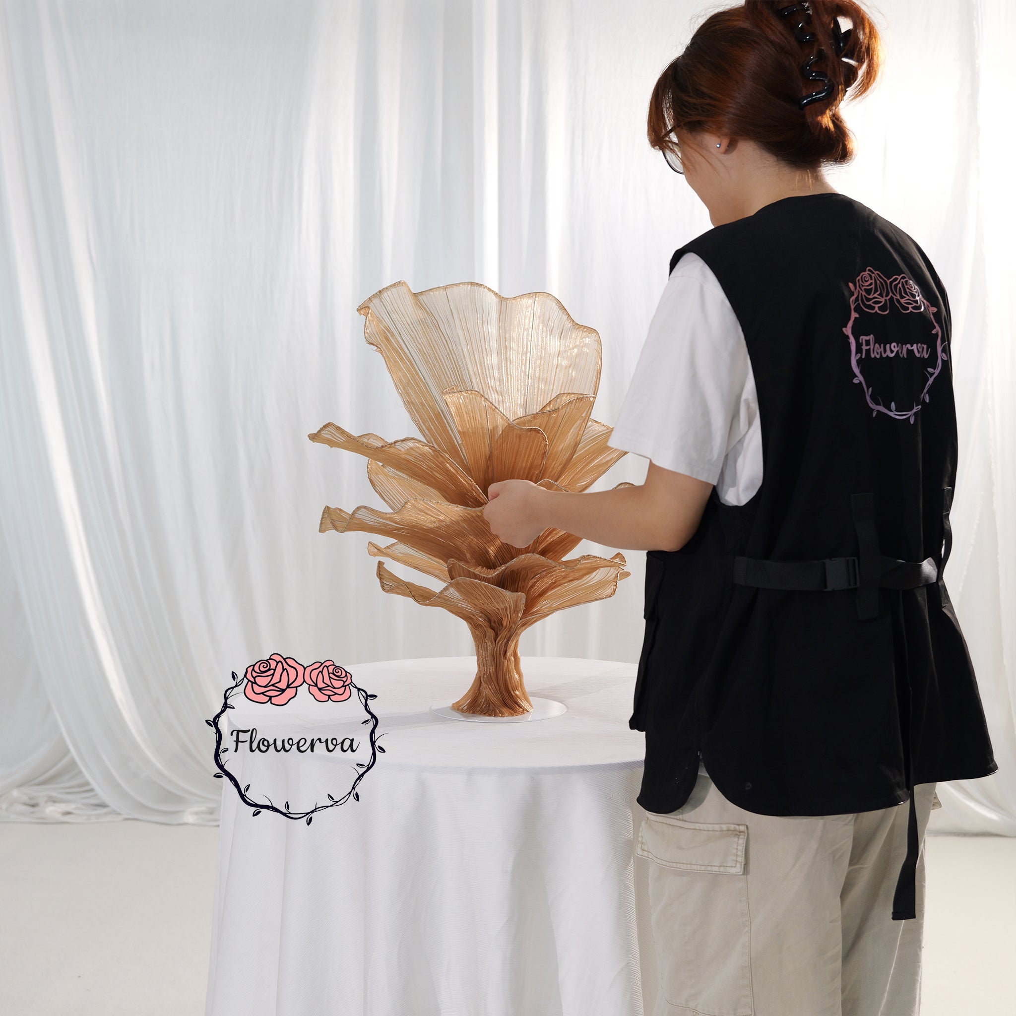 Flowerva Table Flower Wedding Decoration Brown 60cm