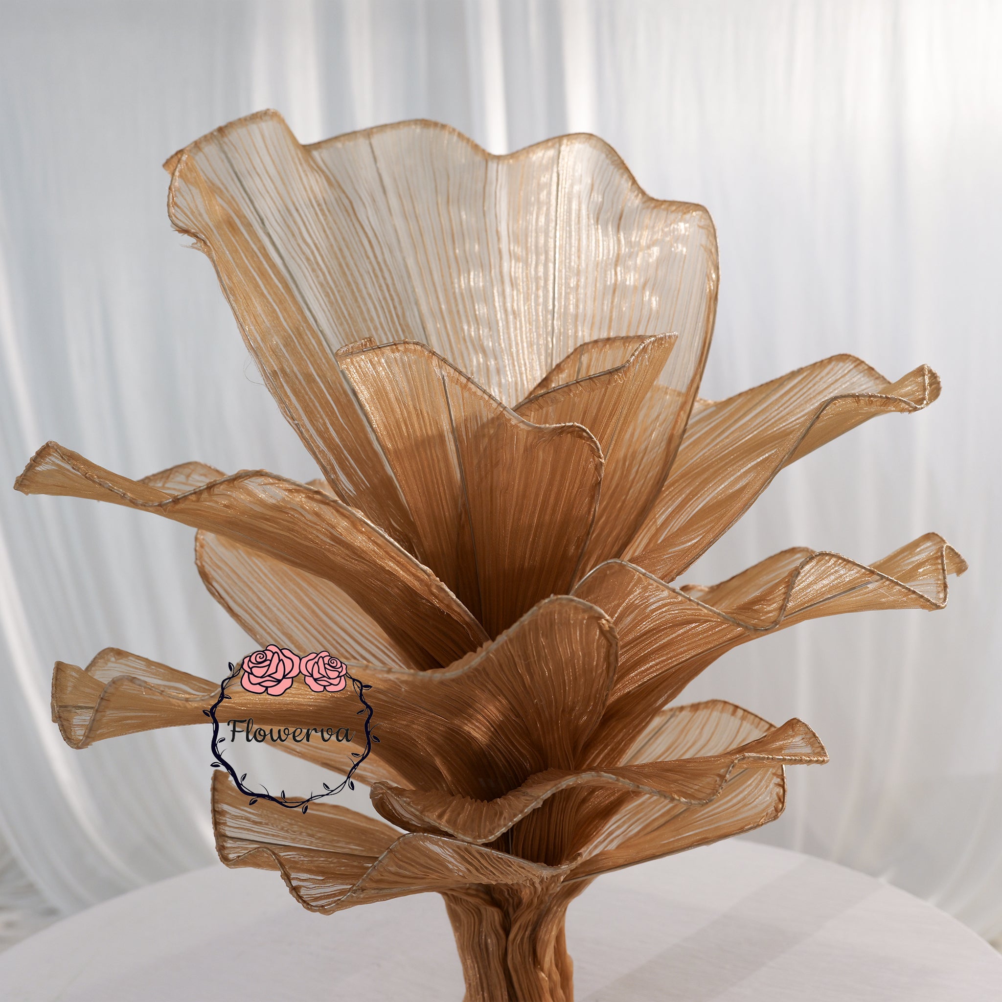 Flowerva Brown Table Flower Wedding Decoration (With Base)