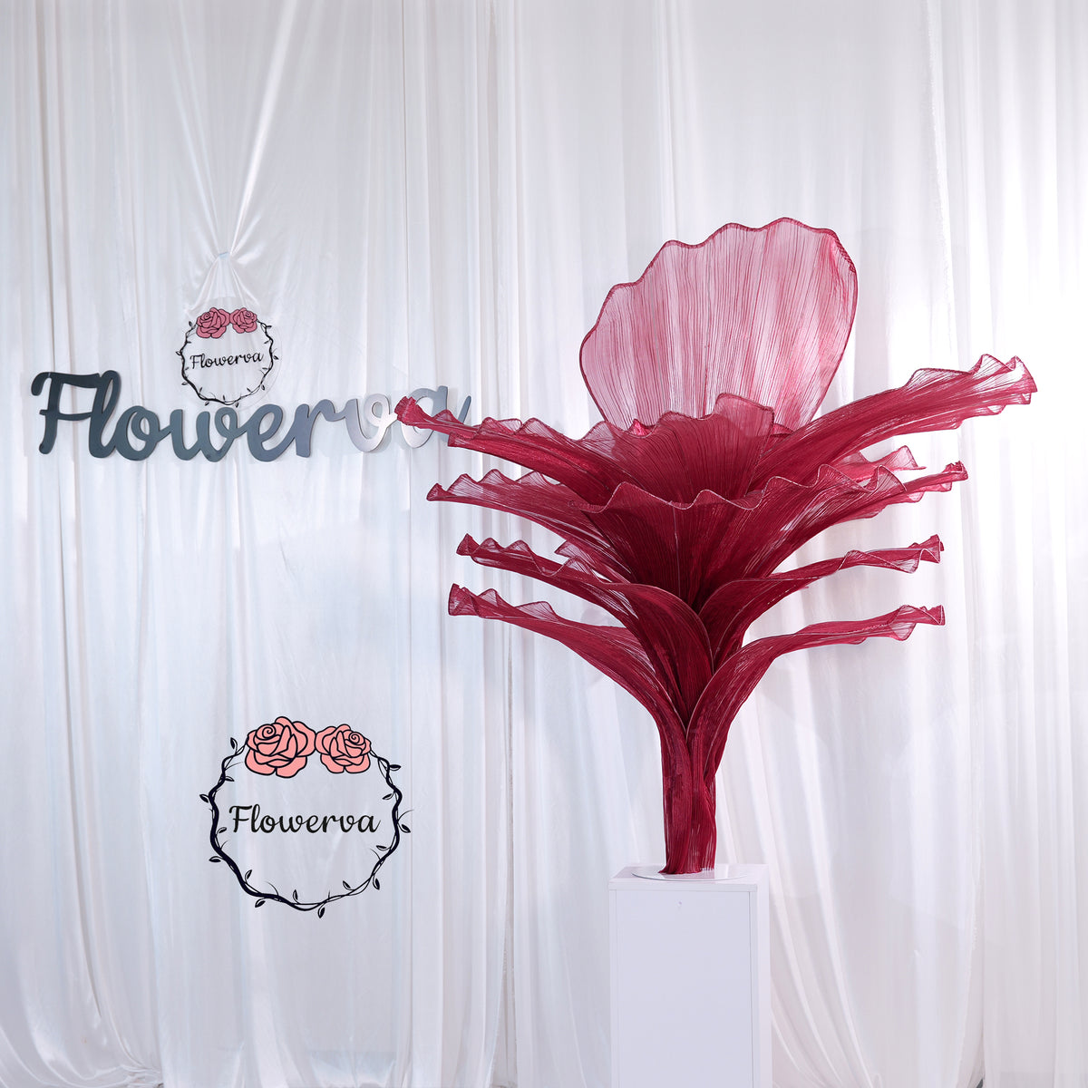 Flowerva Table Flower Wedding Decoration Wine red 150cm