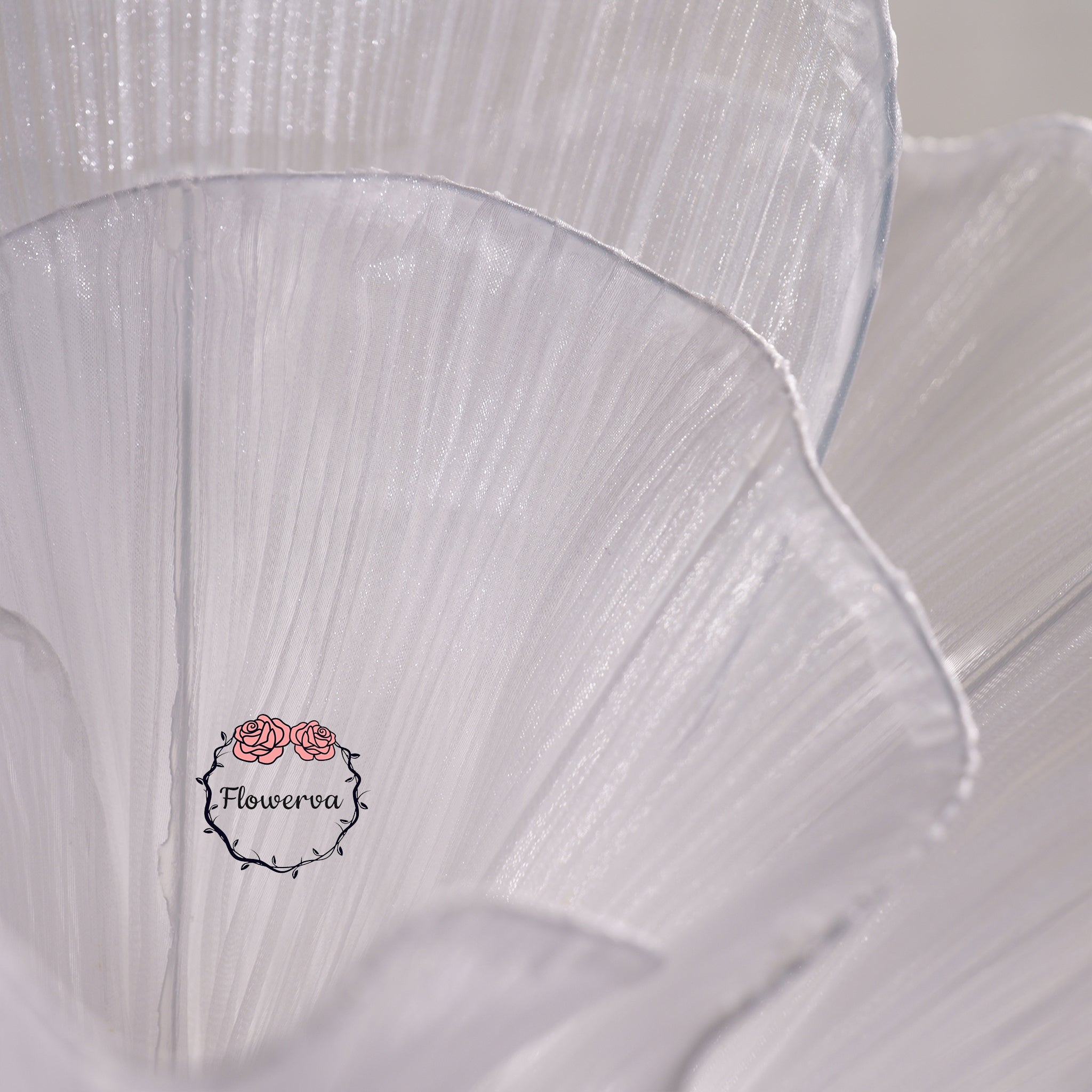 Close-up of handcrafted fabric flower centerpiece details