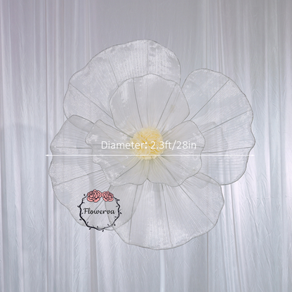 Flowerva Ivory Giant Tulle Flower Centerpiece Wedding Decor