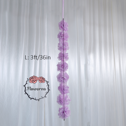 Flowerva Lavender Fabric Flower String Garland Decor