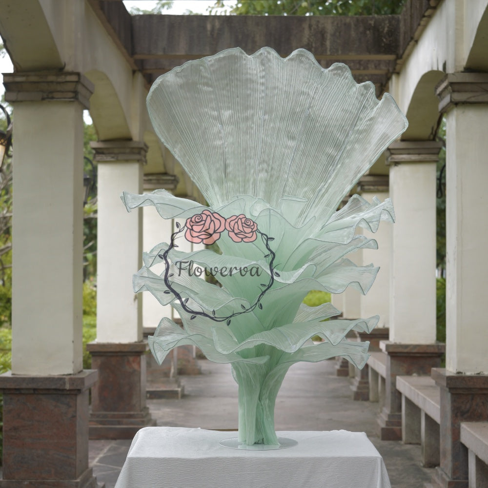 Flowerva Light Green Table Flower Wedding Decoration (With Base)