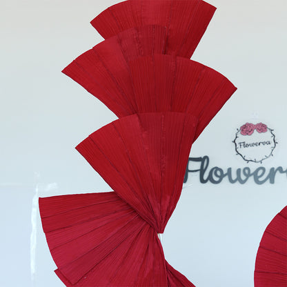 Flowerva Wine Red Double-Sided Fan-Shaped Wedding Decor