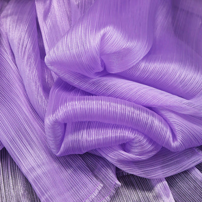 Flowerva Purple Glossy Pleated Texture Wedding Dress Styling Fabric