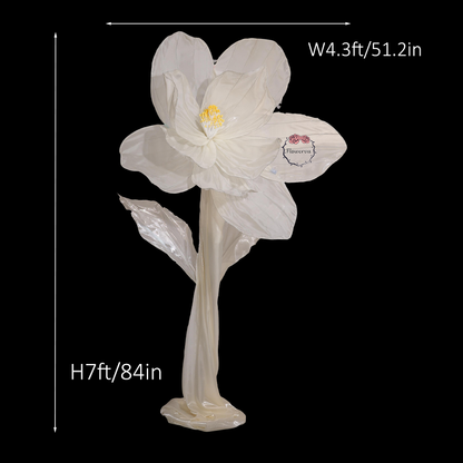 Flowerva Silk Bloom Standing White Luminous Floral Decor