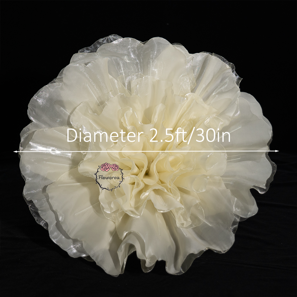 Flowerva Luminous Ruffle Core Fabric Flower