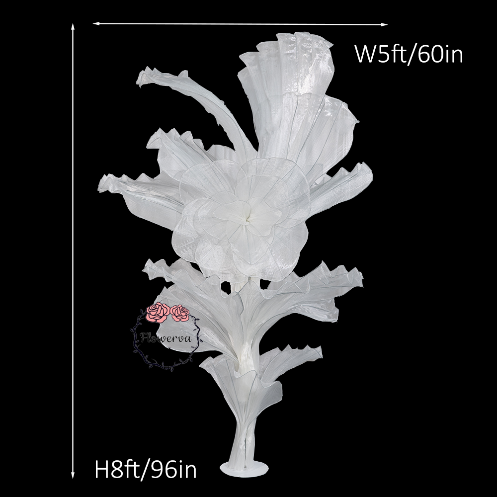 Flowerva White Serenity Floral Heart Sheer Texture Table Flower