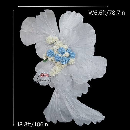 Flowerva White Sheer Fabric Floral Arrangement Decor(without flowers)