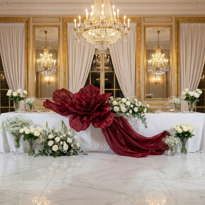 Flowerva Grand Scarlet Ruby Cascade Fabric Decor