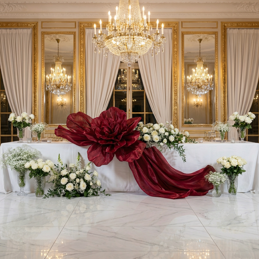 Flowerva Grand Scarlet Ruby Cascade Fabric Decor
