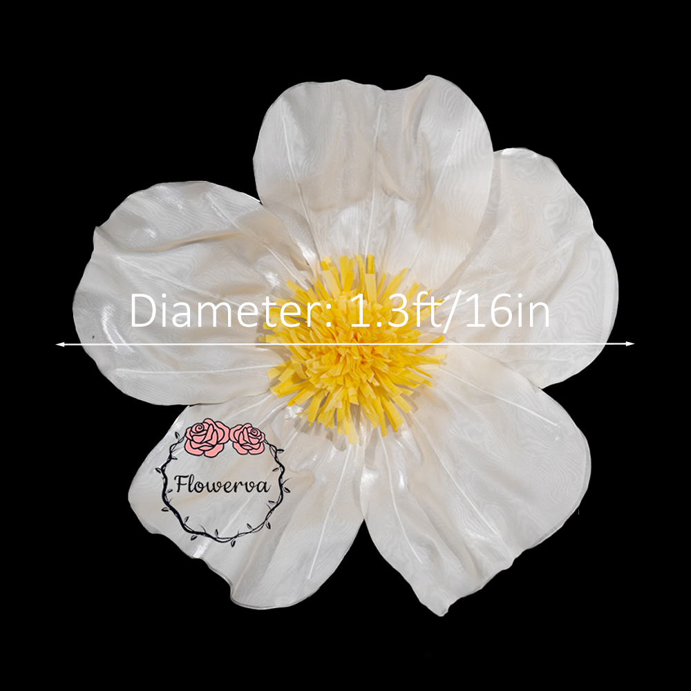 Flowerva Sheer Fabric White Daisy Decor