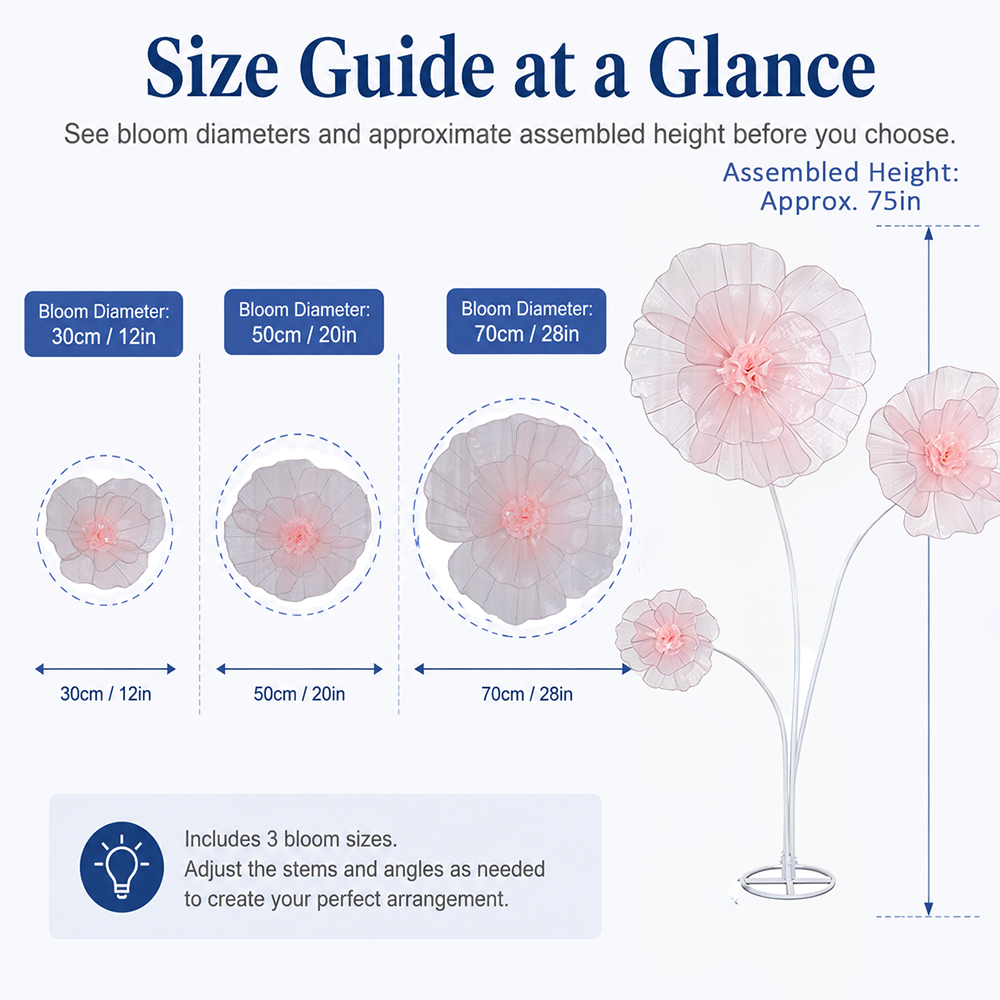 Flowerva Fabric Giant Flower Centerpiece Luxury Wedding & Event Decor